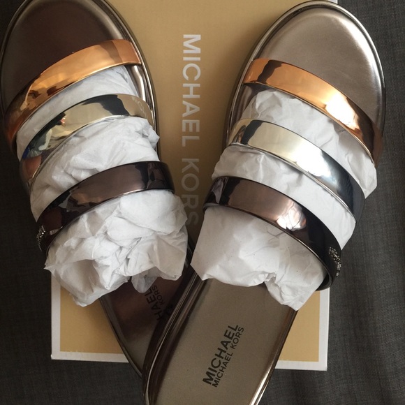 Michael Kors Shoes - Michael Kors Triple Band slide sandals